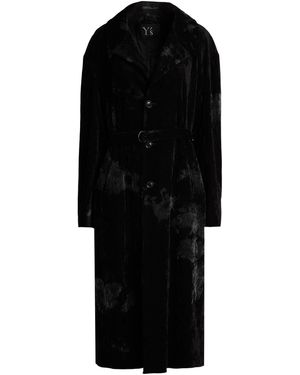 Y's Yohji Yamamoto Coat Rayon, Polyester, Polyurethane - Black