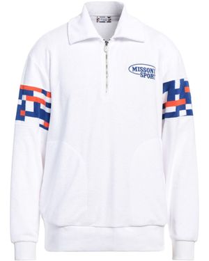 Missoni Printed Cotton-blend Terry Half-zip Sweatshirt - White
