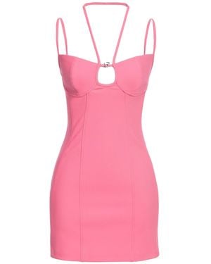 Blumarine Fuchsia Mini Dress Viscose, Polyamide, Elastane - Pink