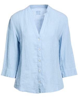 120% Lino Camisa - Azul
