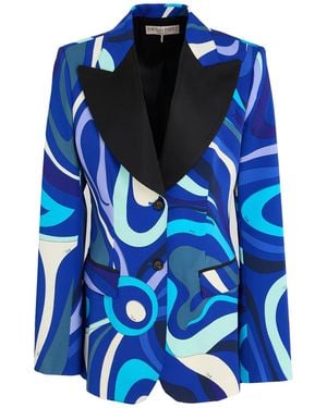 PUCCI Blazer Virgin Wool, Polyamide, Elastane - Blue
