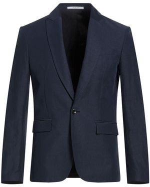 Aglini Midnight Blazer Polyester, Linen, Cotton - Blue