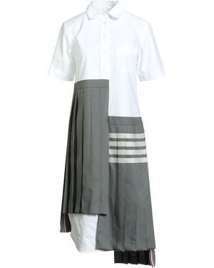 Thom Browne Midi Dress Wool, Cotton - Grey