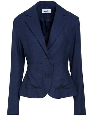 Niu Slate Blazer Polyester, Viscose, Wool, Elastane - Blue