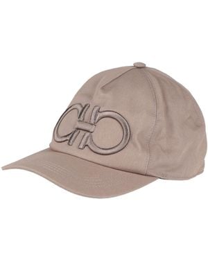 Ferragamo Khaki Hat Cotton, Brass - Natural