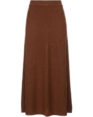Ermanno Scervino Midi Skirt Virgin Wool, Cashmere - Brown