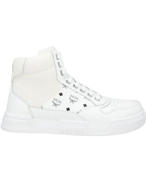 MCM Trainers Leather, Textile Fibres - White