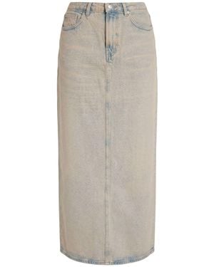 Samsøe & Samsøe Denim Skirt Organic Cotton, Recycled Cotton - Grey