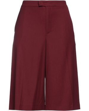 Twinset Burgundy Shorts & Bermuda Shorts Viscose, Wool, Elastane - Red
