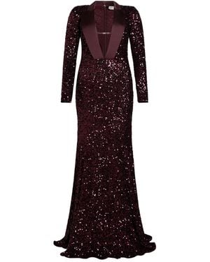 Elisabetta Franchi Maxi Dress Polyester, Elastane - Purple
