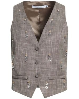 SIMONA CORSELLINI Dark Tailored Vest Polyester, Viscose, Elastane - Gray