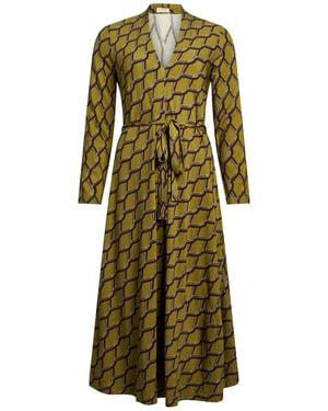 Siyu Military Midi Dress Viscose, Elastane - Green