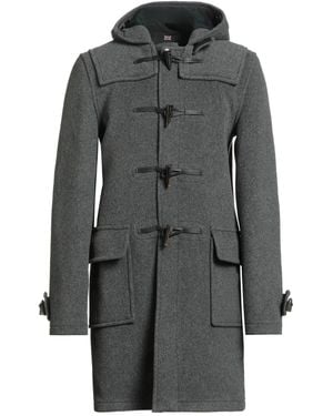 Gloverall Lead Coat Wool, Polyamide, Leather - Gray
