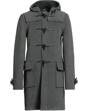 Gloverall Lead Coat Wool, Polyamide, Leather - Gray