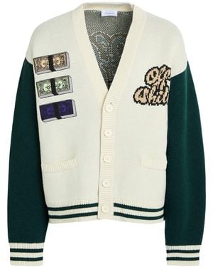 Off-White c/o Virgil Abloh Cardigan Wool, Cotton, Polyamide, Crystal - Green