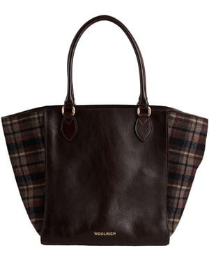 Woolrich Dark Handbag Leather, Acrylic - Black