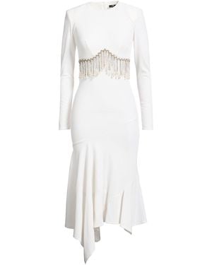 Elisabetta Franchi Maxi Dress Polyester, Elastane - White