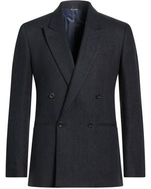 Reveres 1949 Midnight Blazer Linen - Blue