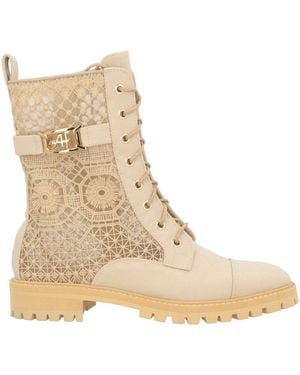 Alberta Ferretti Ivory Ankle Boots Textile Fibers - Natural