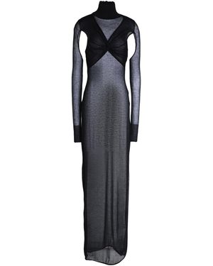 ANDREADAMO Maxi Dress Modal, Polyamide, Silk - Blue