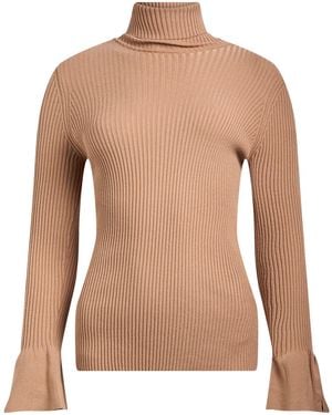 SIMONA CORSELLINI Sand Turtleneck Viscose, Polyester - Natural