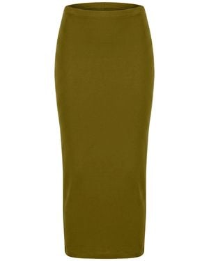 Alexandre Vauthier Camel Midi Skirt Viscose, Elastane - Green
