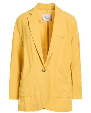 8pm Mustard Blazer Viscose, Linen - Yellow