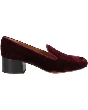 Chloé Burgundy Loafers Textile Fibers - Brown