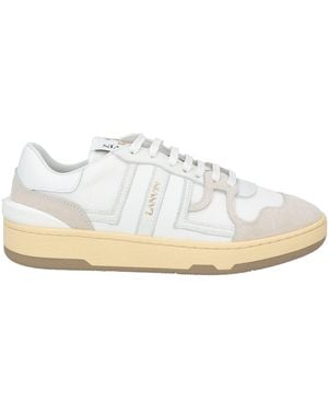 Lanvin Trainers Calfskin, Textile Fibres - White