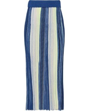 SOLOTRE Midi Skirt Viscose, Polyamide, Metallic Polyester - Blue