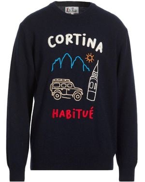 MC2 Saint Barth Midnight Sweater Wool, Viscose, Polyamide, Cashmere - Blue