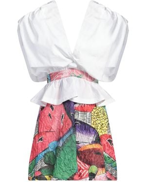 Stella Jean Mini Dress Polyester, Cotton - White