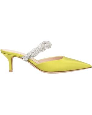 Rodo Lime Mules & Clogs Textile Fibers - Yellow