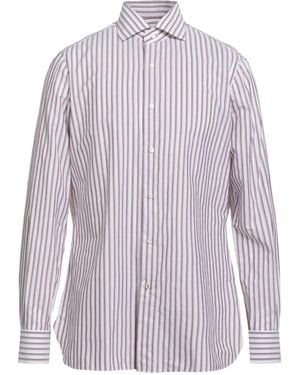 Isaia Burgundy Shirt Cotton - Purple