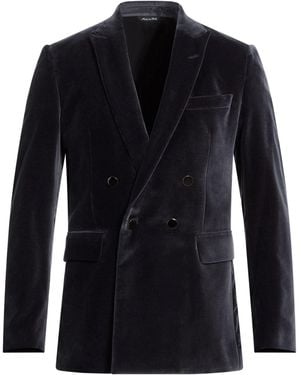 Reveres 1949 Charcoal Blazer Cotton - Blue