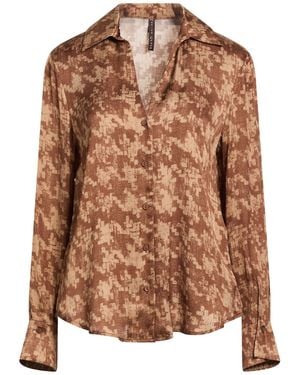 Manila Grace Camel Shirt Viscose - Brown