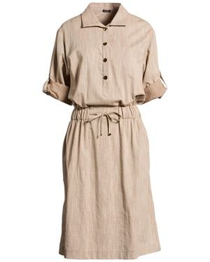 Kiton Midi Dress Virgin Wool, Cotton, Silk, Polyamide, Elastane - Natural