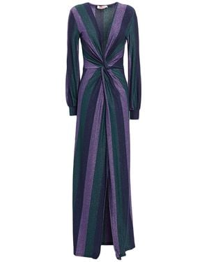 Kontatto Maxi Dress Viscose, Polyester, Polyamide, Elastane - Blue