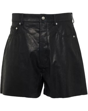Rick Owens Shorts & Bermuda Shorts Calfskin - Black