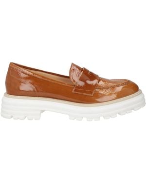 Bruglia Camel Loafers Leather - Brown