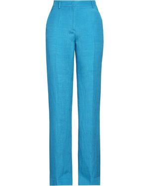 Alberta Ferretti Azure Trousers Viscose, Linen, Cotton - Blue