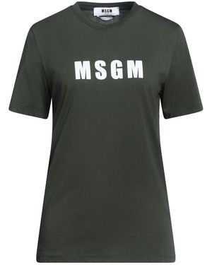 MSGM Charcoal T-Shirt Cotton - Green
