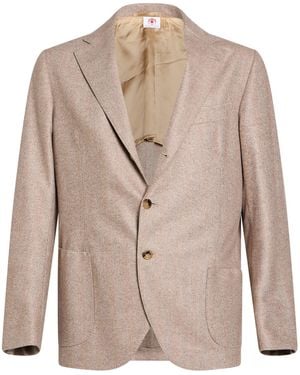 Luigi Borrelli Napoli Sand Blazer Virgin Wool - Natural