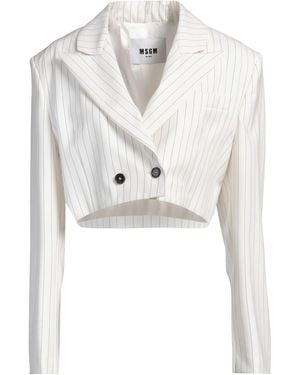 MSGM Blazer Virgin Wool, Elastane - White