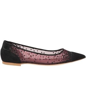Rupert Sanderson Ballet Flats Leather, Textile Fibers - Black