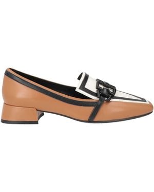Luciano Barachini Camel Loafers Leather - Brown