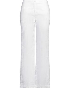 120% Lino Trousers Linen - White