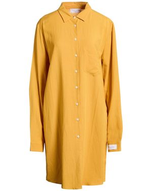 Gaelle Paris Mustard Mini Dress Viscose, Linen - Yellow