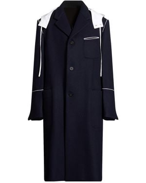 Ferragamo Midnight Coat Wool, Cotton - Blue