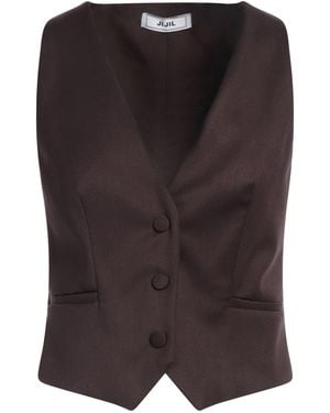 Jijil Dark Tailored Vest Polyester, Viscose, Elastane - Black